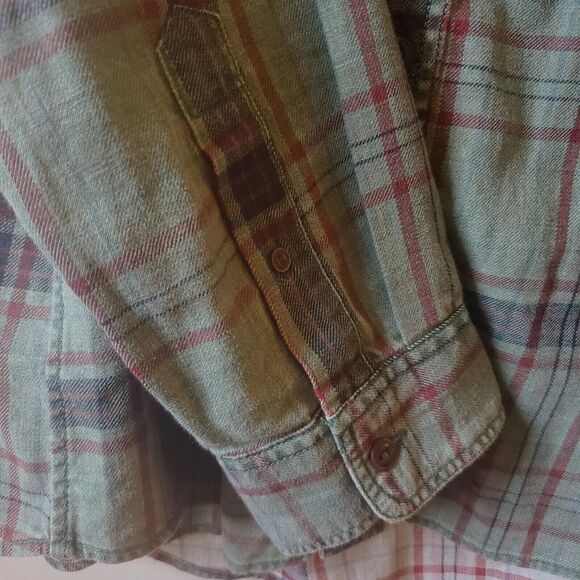 Gap Mens XL Green Twill Plaid Button Down Long Sleeve Cotton Comfort Outdoor - Picture 8 of 12